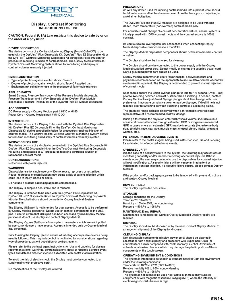 Osprey Medical Display, Contrast Monitoring Instructions for use
