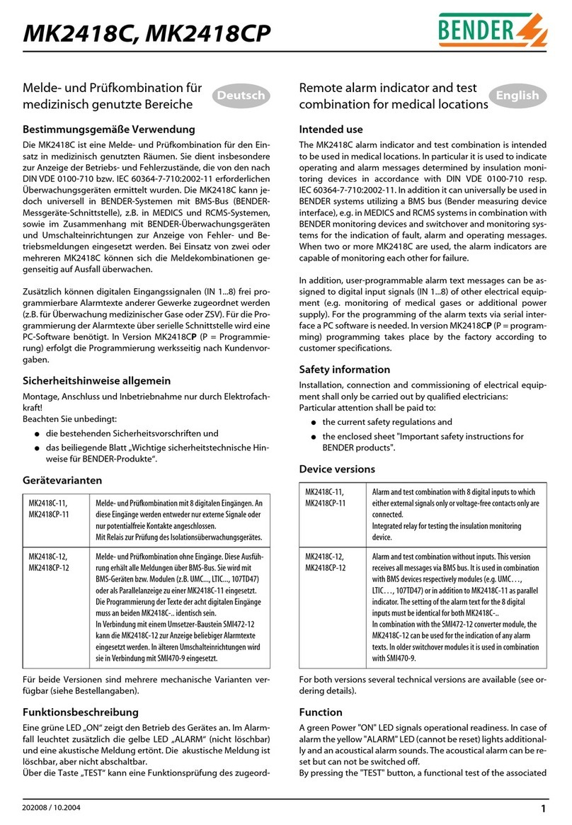 Bender MK2418C User manual