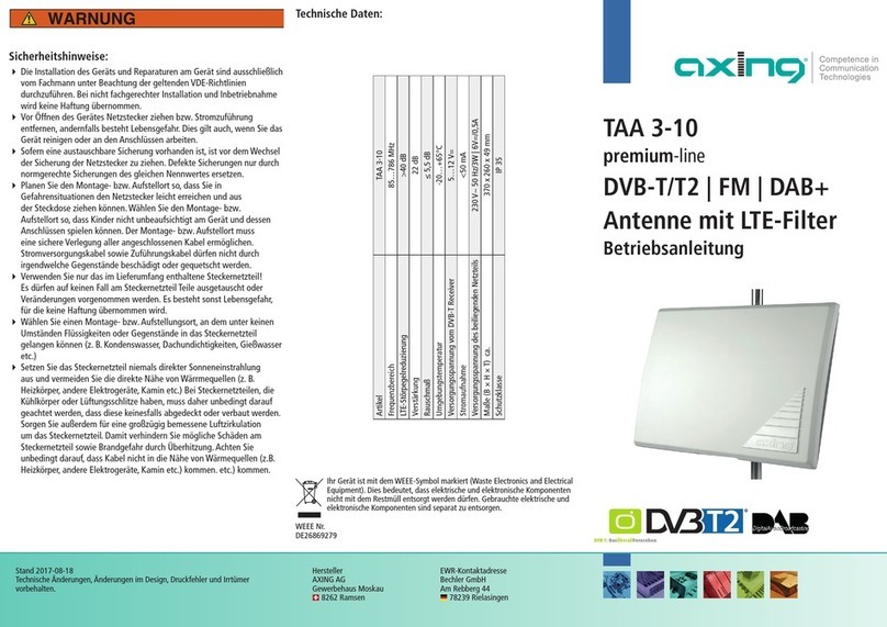axing TAA 3-10 User manual