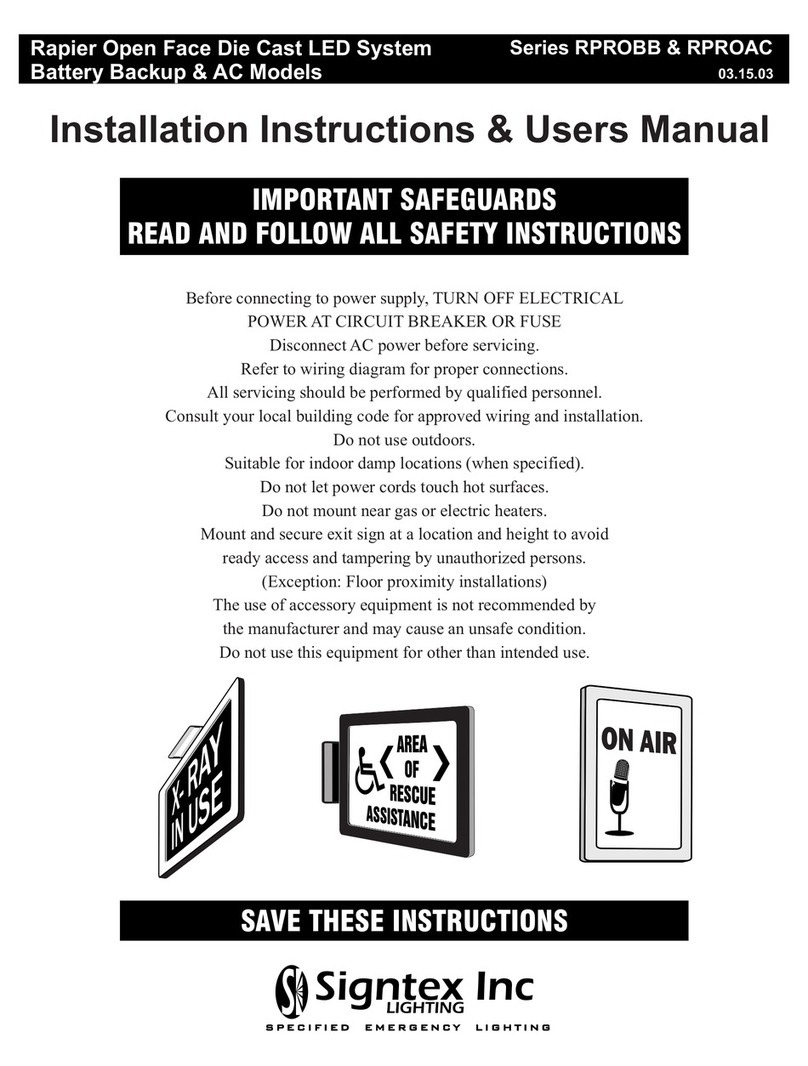 Signtex Lighting RPROAC Series Installation instructions & user manual