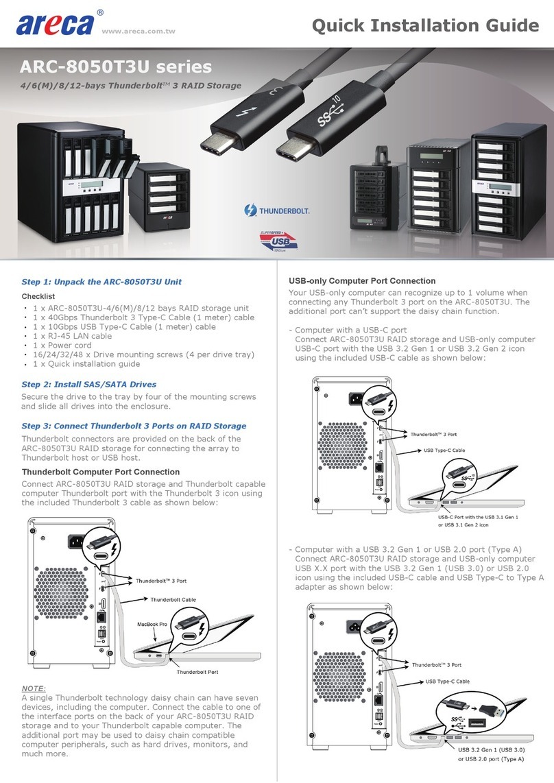 Areca ARC-8050T3U Series Quick installation guide
