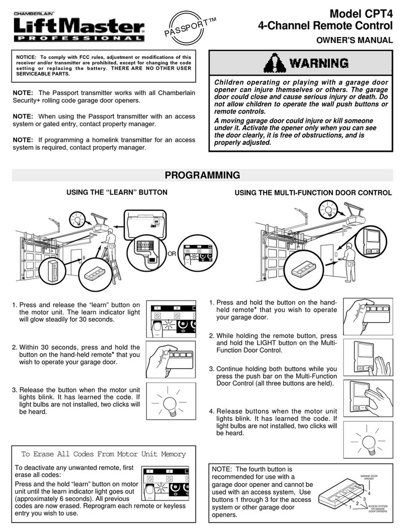 Chamberlain PASSPORT CPT4 User manual