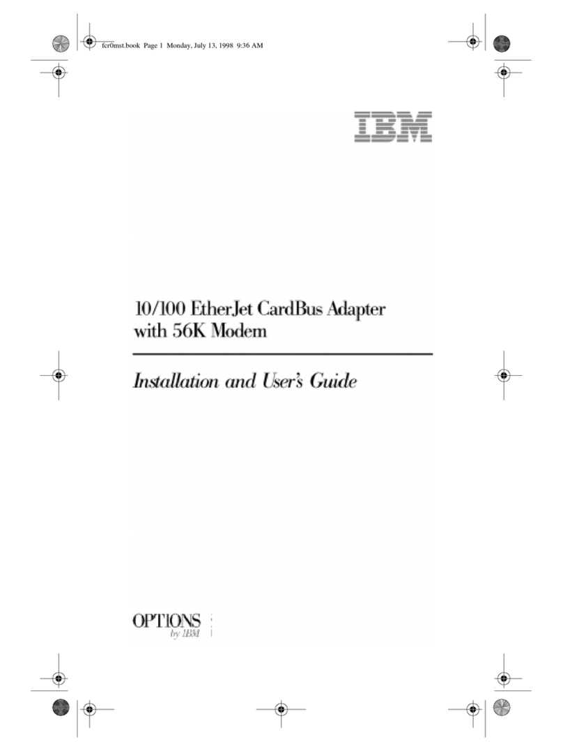 IBM 10/100 EtherJet CardBus Adapter with 56K... User manual