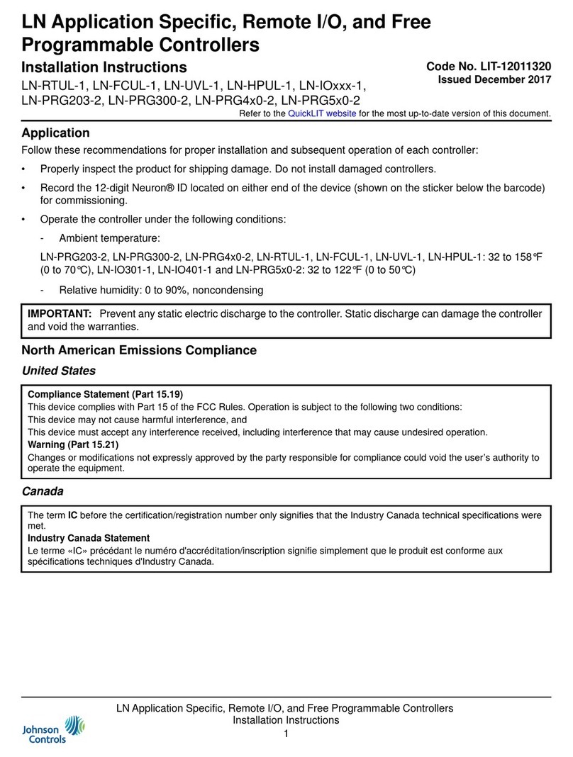 Johnson Controls LN-IO -1 Series User manual