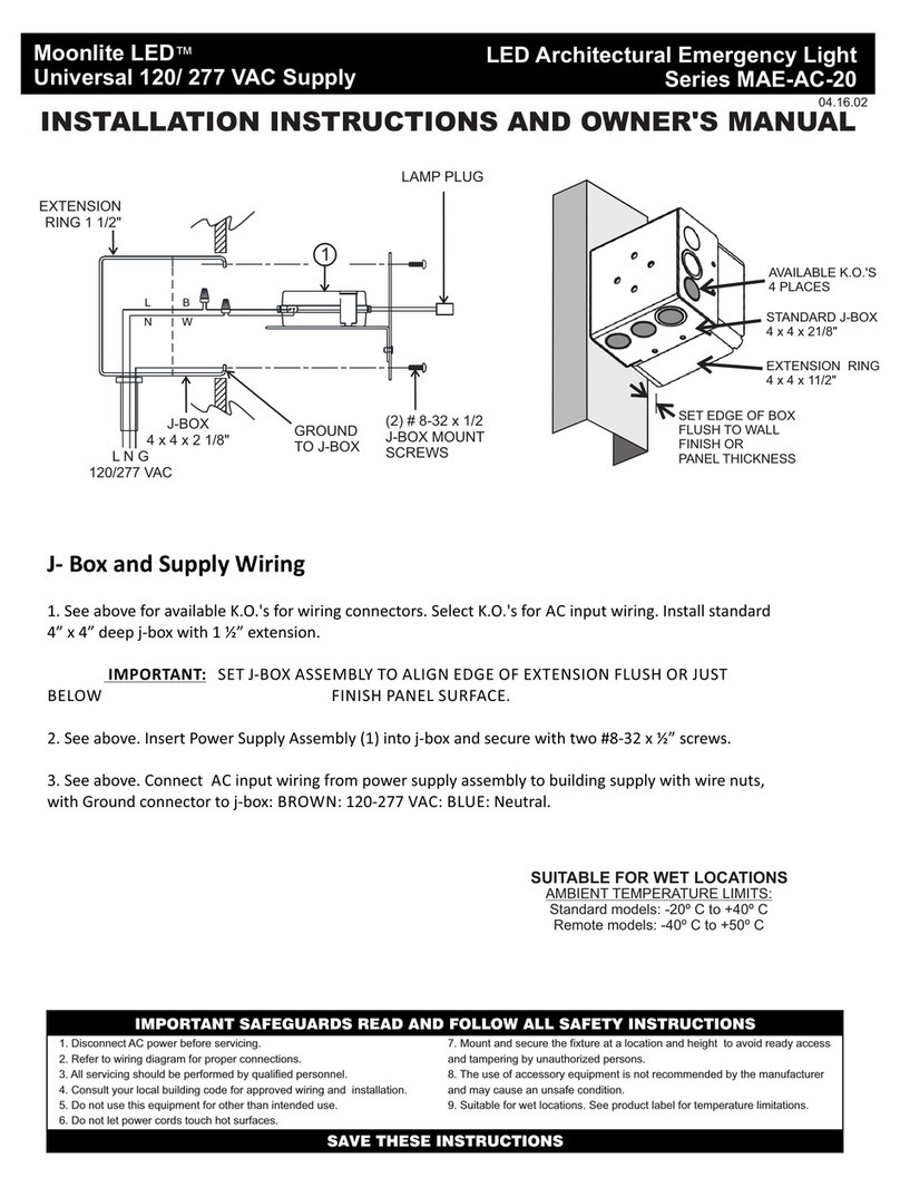 Signtex Lighting Moonlite LED MAE-AC-20 Series Quick start guide