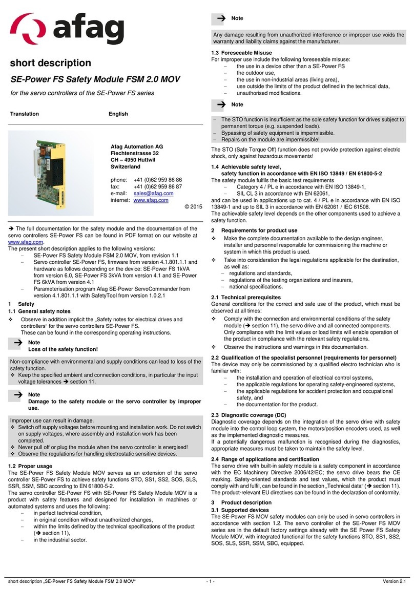 Afag SE-Power FSM 2.0 MOV User manual
