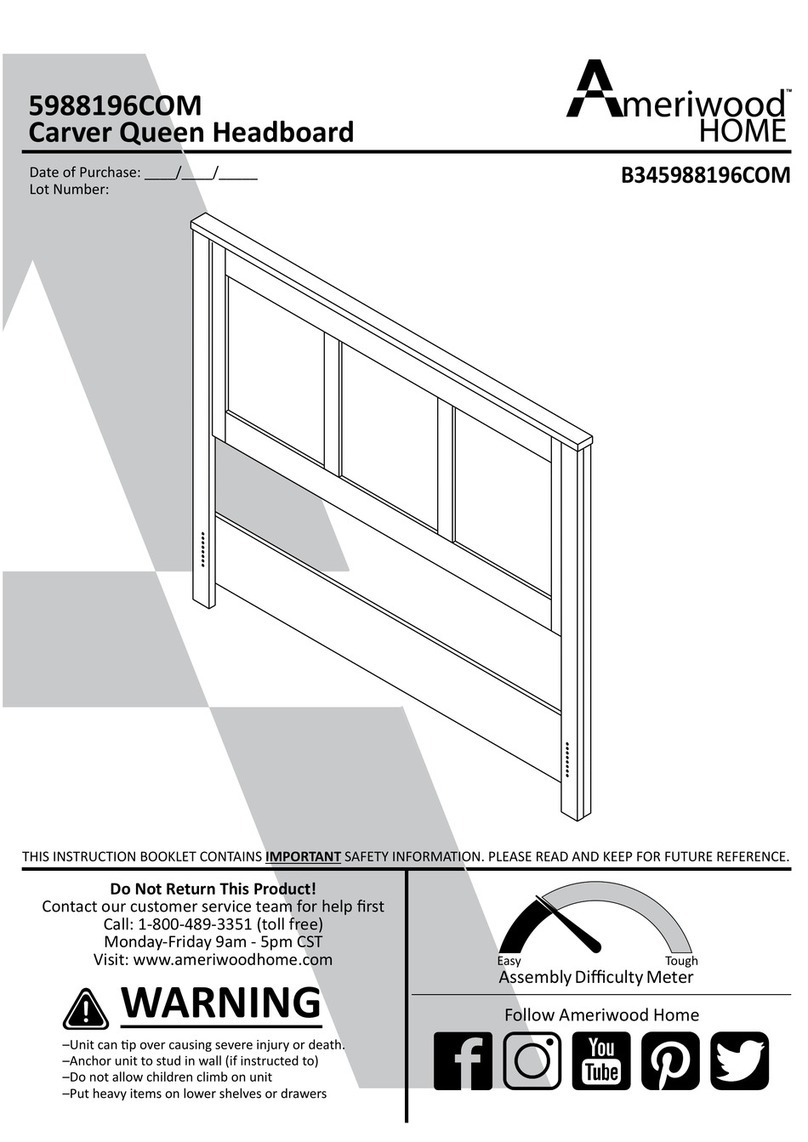 Ameriwood HOME Carver Queen Headboard 5988196COM Instruction booklet Ameriwood HOME Carver Queen Headboard 5988196COM Instruction booklet