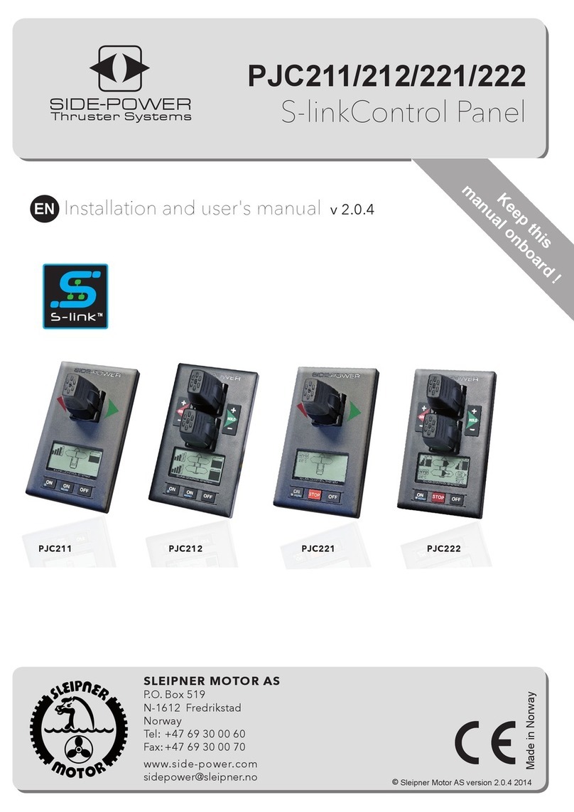 SLEIPNER MOTOR AS SIDE-POWER S-linkControl Panel PJC211 Installation and user manual