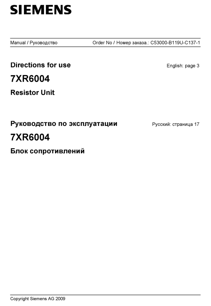 Siemens 7XR6004 Series Directions for use Siemens 7XR6004 Series Directions for use