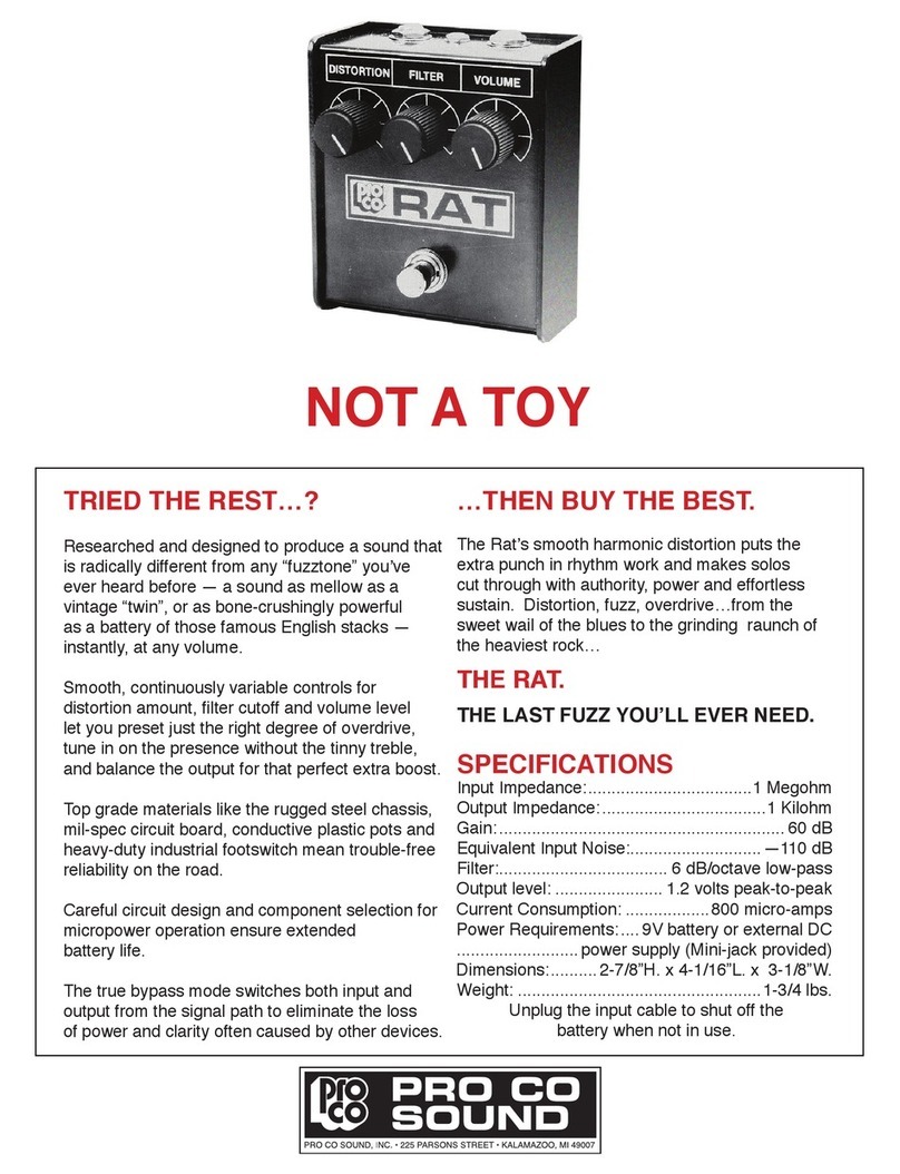 Pro Co Sound RAT operating instructions Pro Co Sound RAT operating instructions