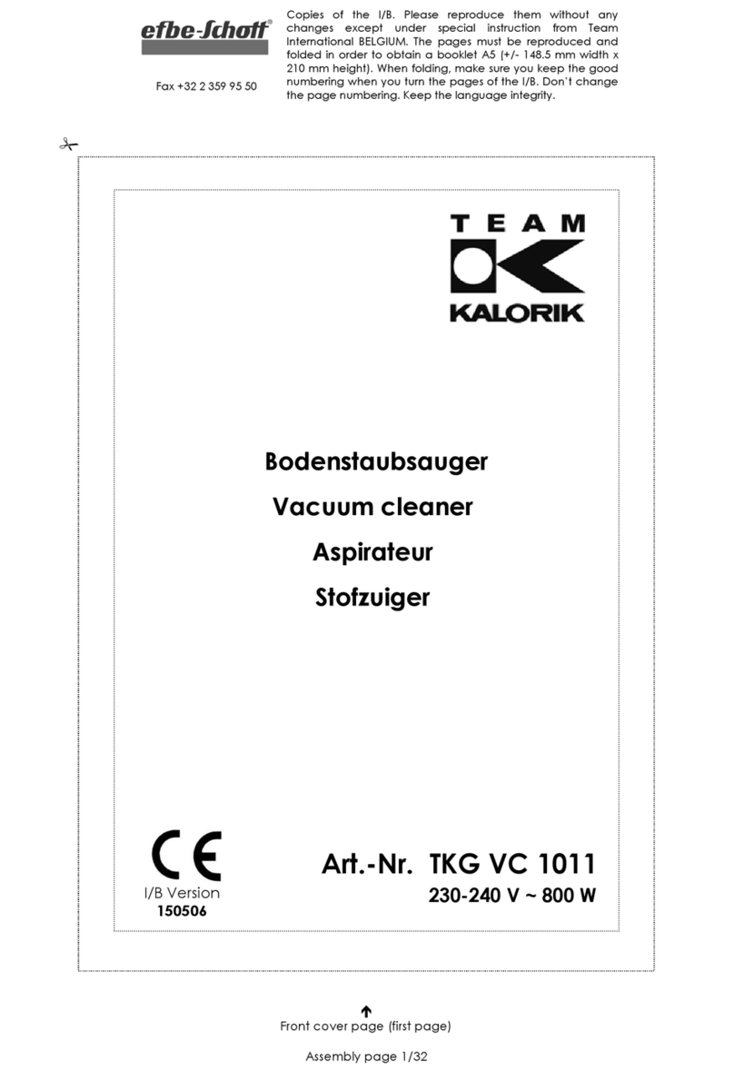 EFBE-SCHOTT TEAM KALORIK TKG VC 1011 manual
