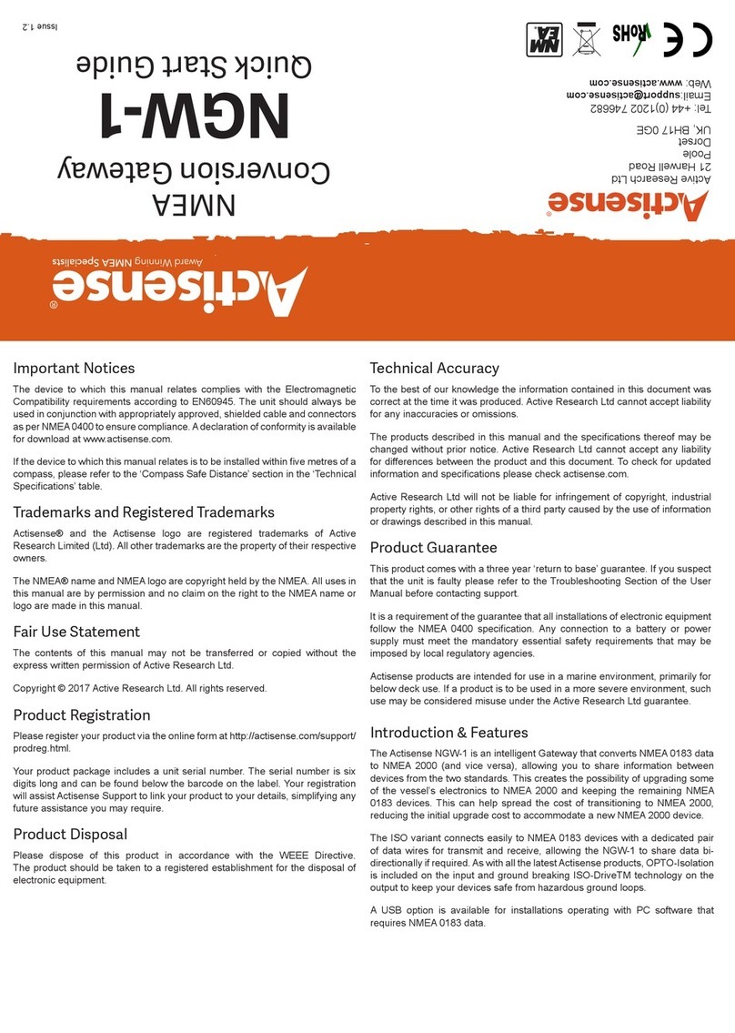 Actisense NMEA NGW-1 User manual