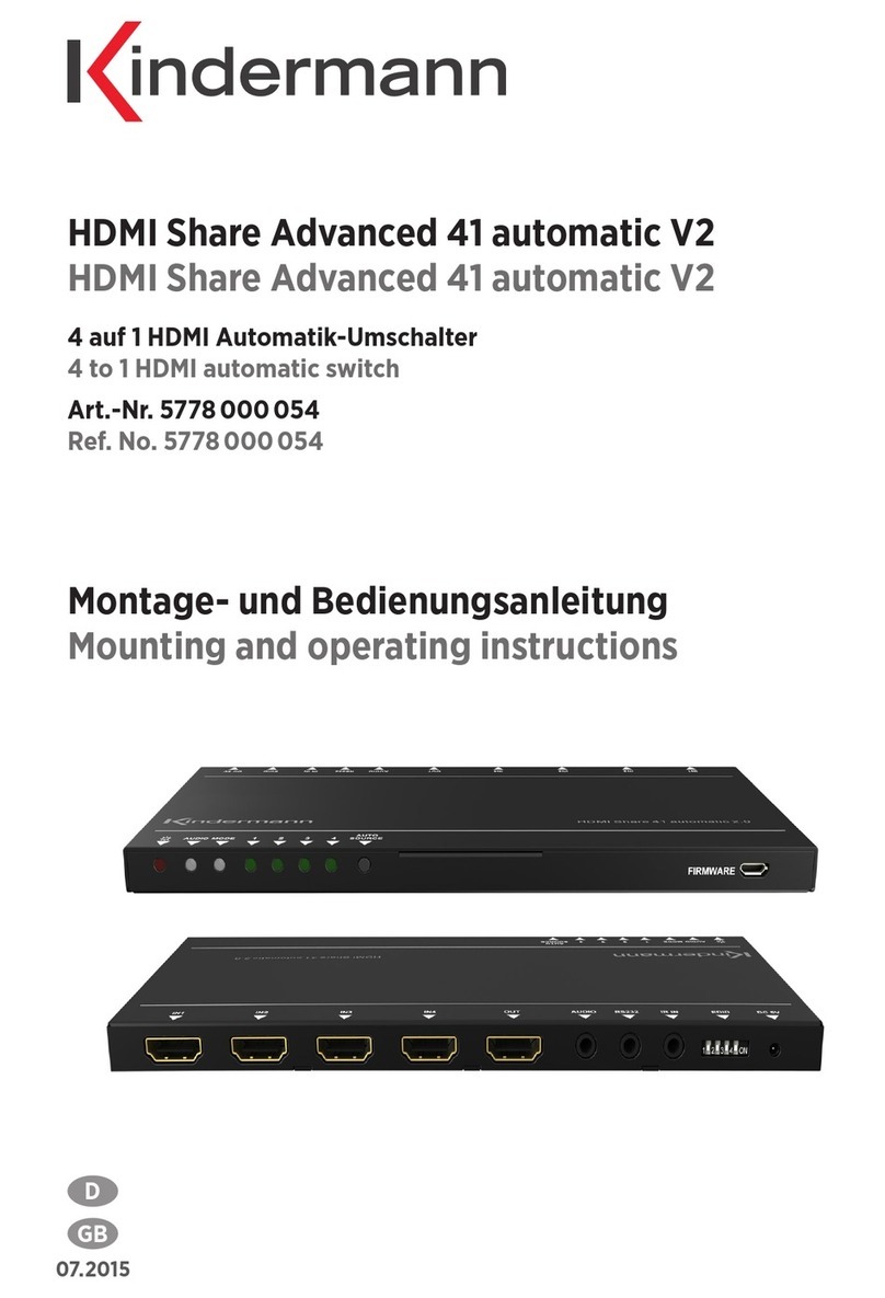 Kindermann HDMI Share Advanced 41 automatic V2 Mounting and operating instructions Kindermann HDMI Share Advanced 41 automatic V2 Mounting and operating instructions