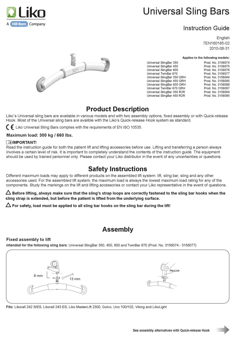 Hillrom Liko Universal SlingBar 350 Instruction guide