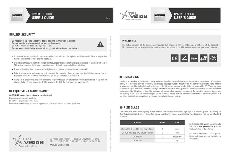 TPL VISION IP69K User guide and installation