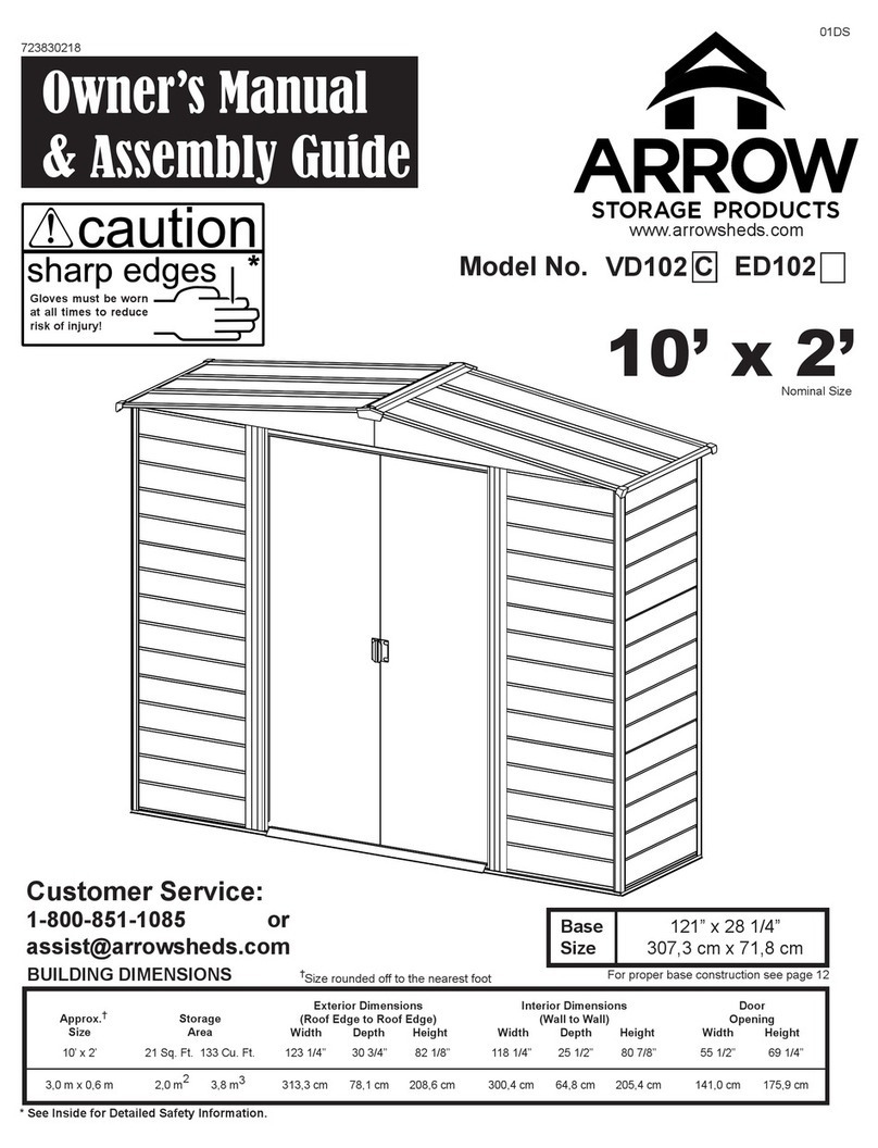 Arrow Storage Products VD102C Owner's manual & assembly guide