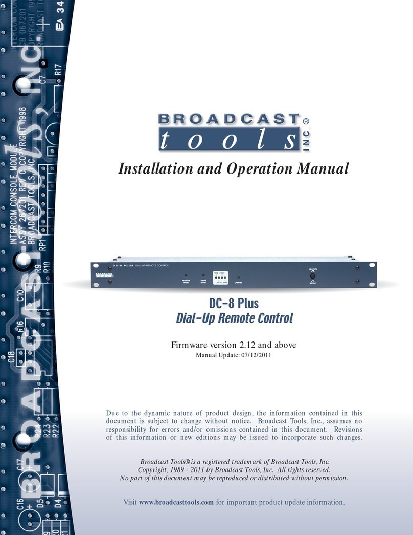 Broadcast Tools DC-8 Plus User manual Broadcast Tools DC-8 Plus User manual