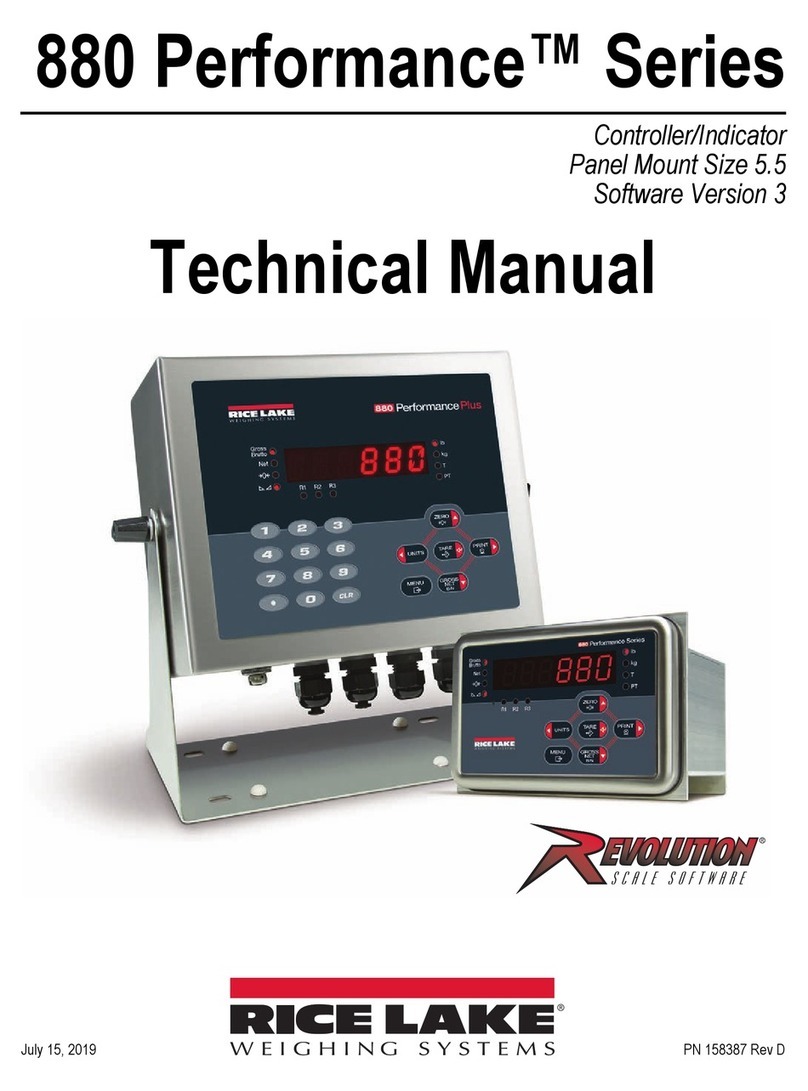 Rice Lake 880 Performance Series User manual