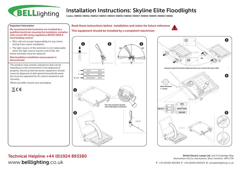 BELL lighting Skyline Elite Series installation instructions