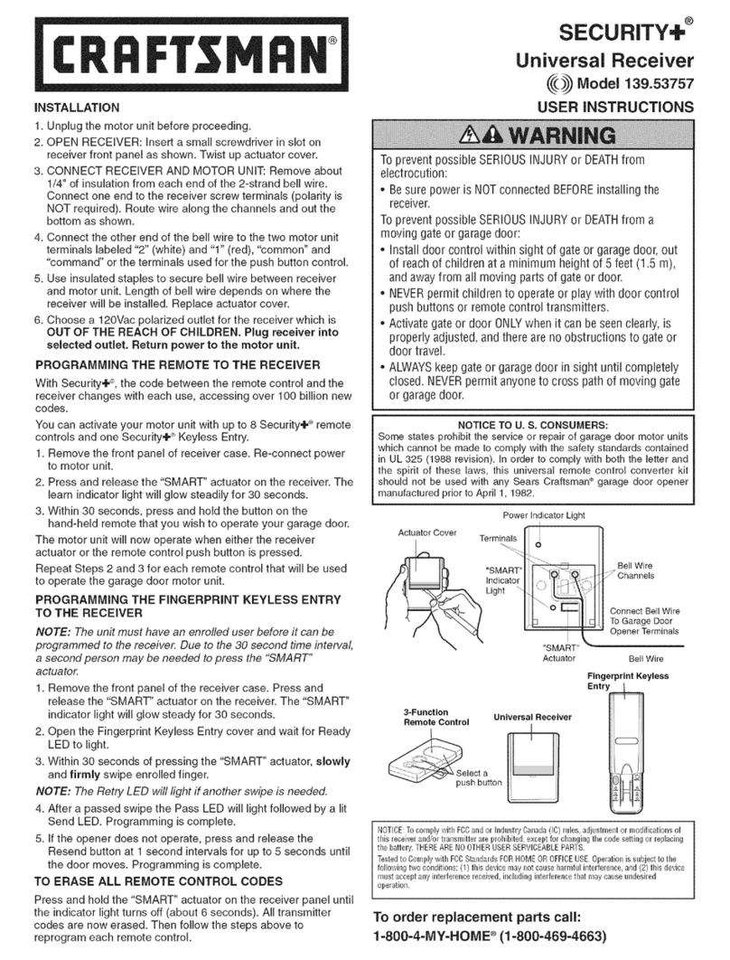 Craftsman Security+ 139.53757 User manual