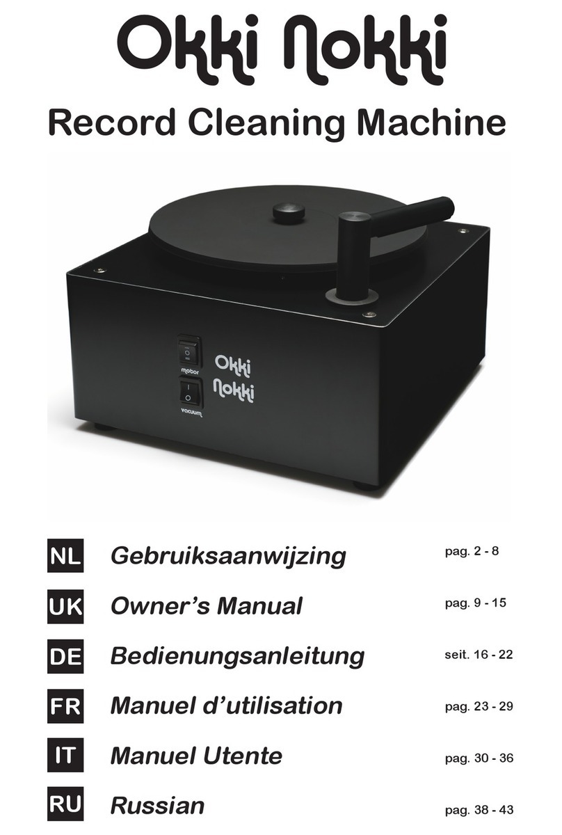 Okki Nokki Record Cleaning Machine User manual