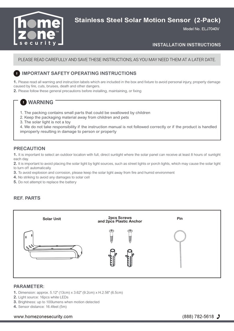Home Zone Security ELJ7040V installation instructions