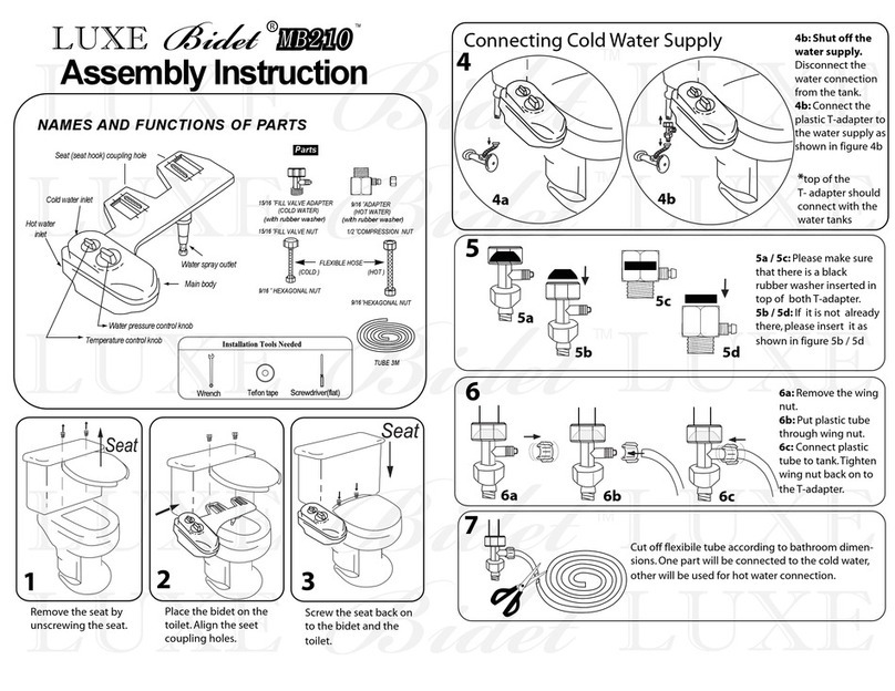 LUXE BIDET MB210 Assembly instruction