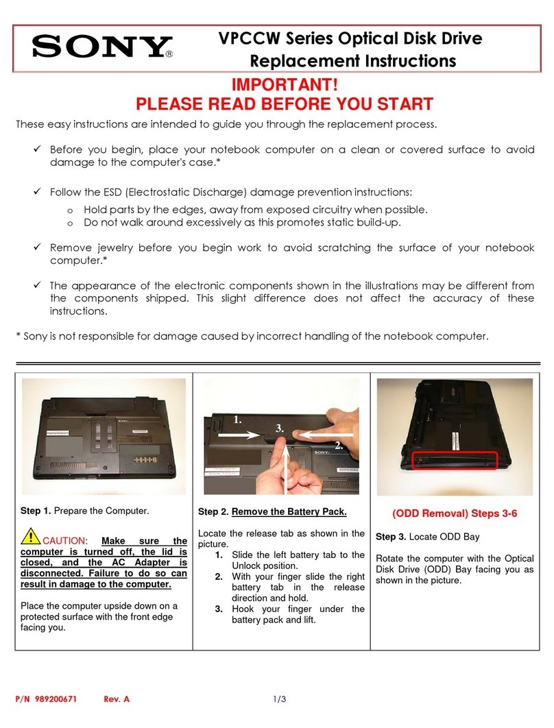 Sony VPCCW Series Replacement instructions