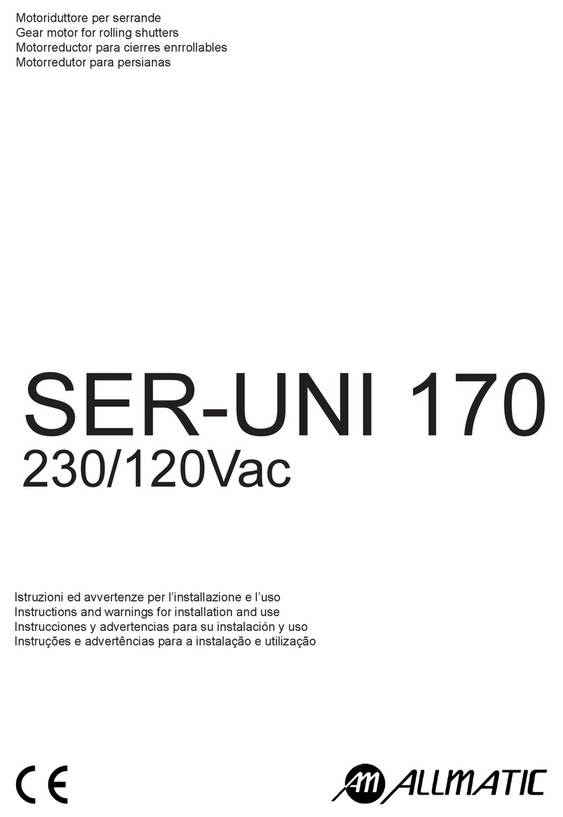 Allmatic SER-UNI 170 Instructions and warnings for installation and use
