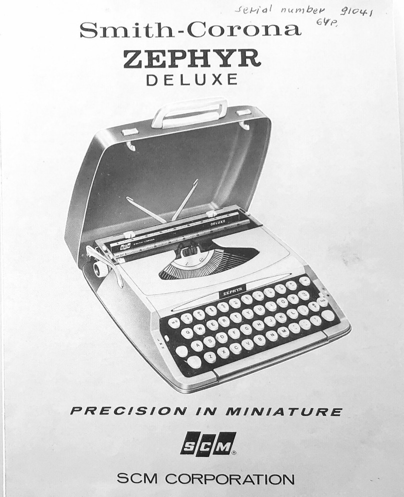SCM Smith-Corona Zephyr Deluxe User manual