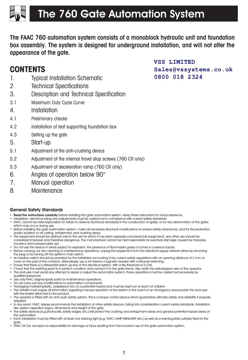 FAAC 760 User manual