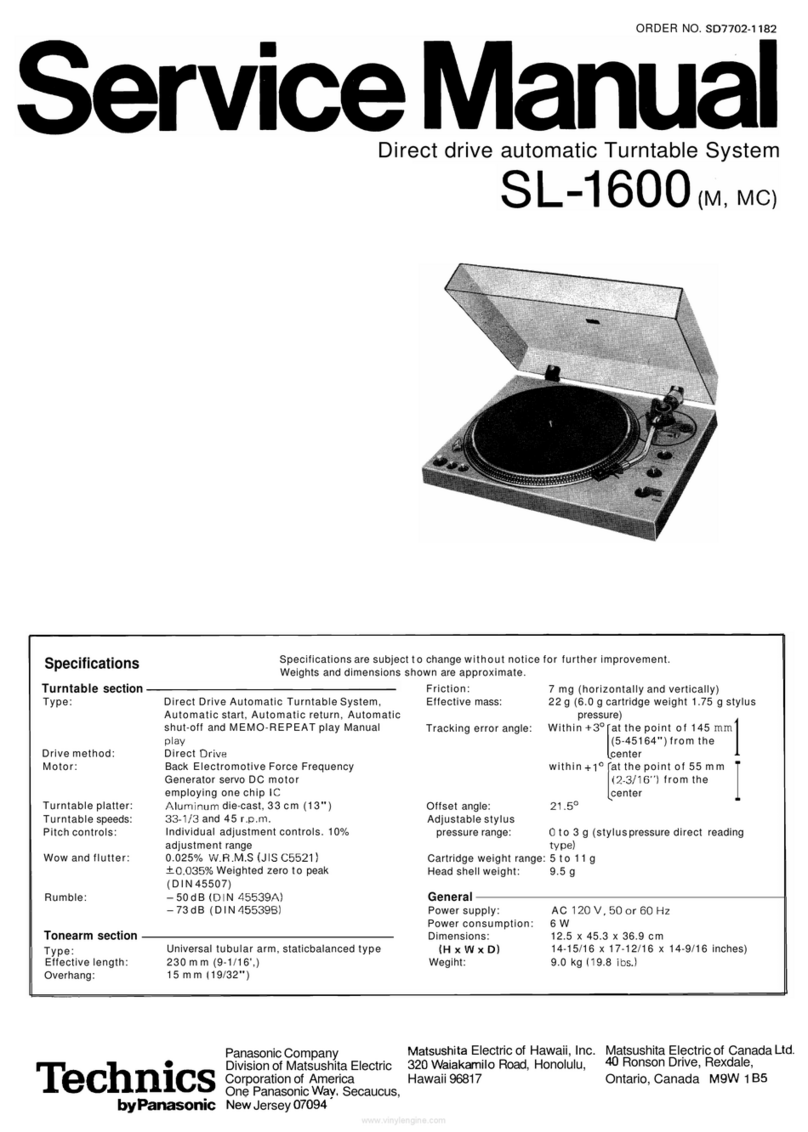 Panasonic Technics SL-1600M User manual