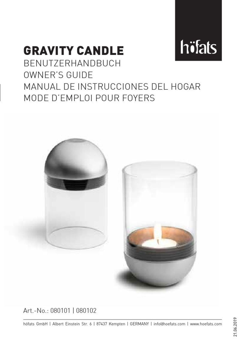 höfats GRAVITY CANDLE 080101 owner's guide
