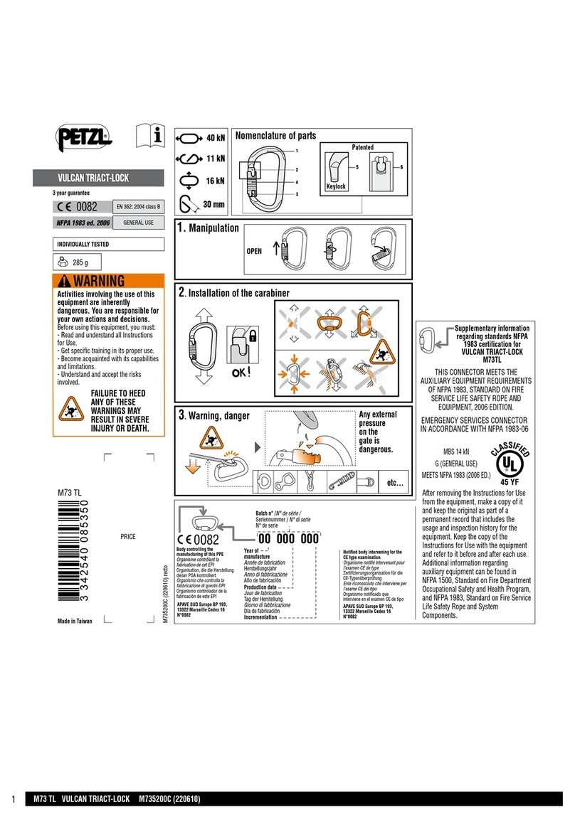 Petzl VULCAN TRIACT-LOCK quick start guide