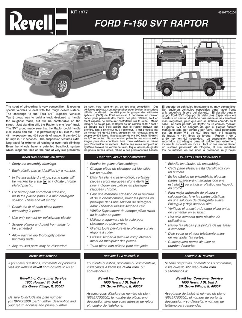 REVELL FORD F-150 SVT RAPTOR User manual