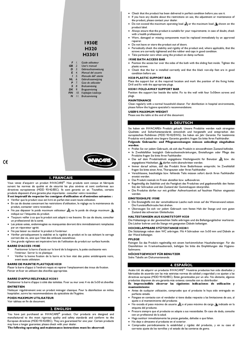 Invacare H320 user manual Invacare H320 user manual