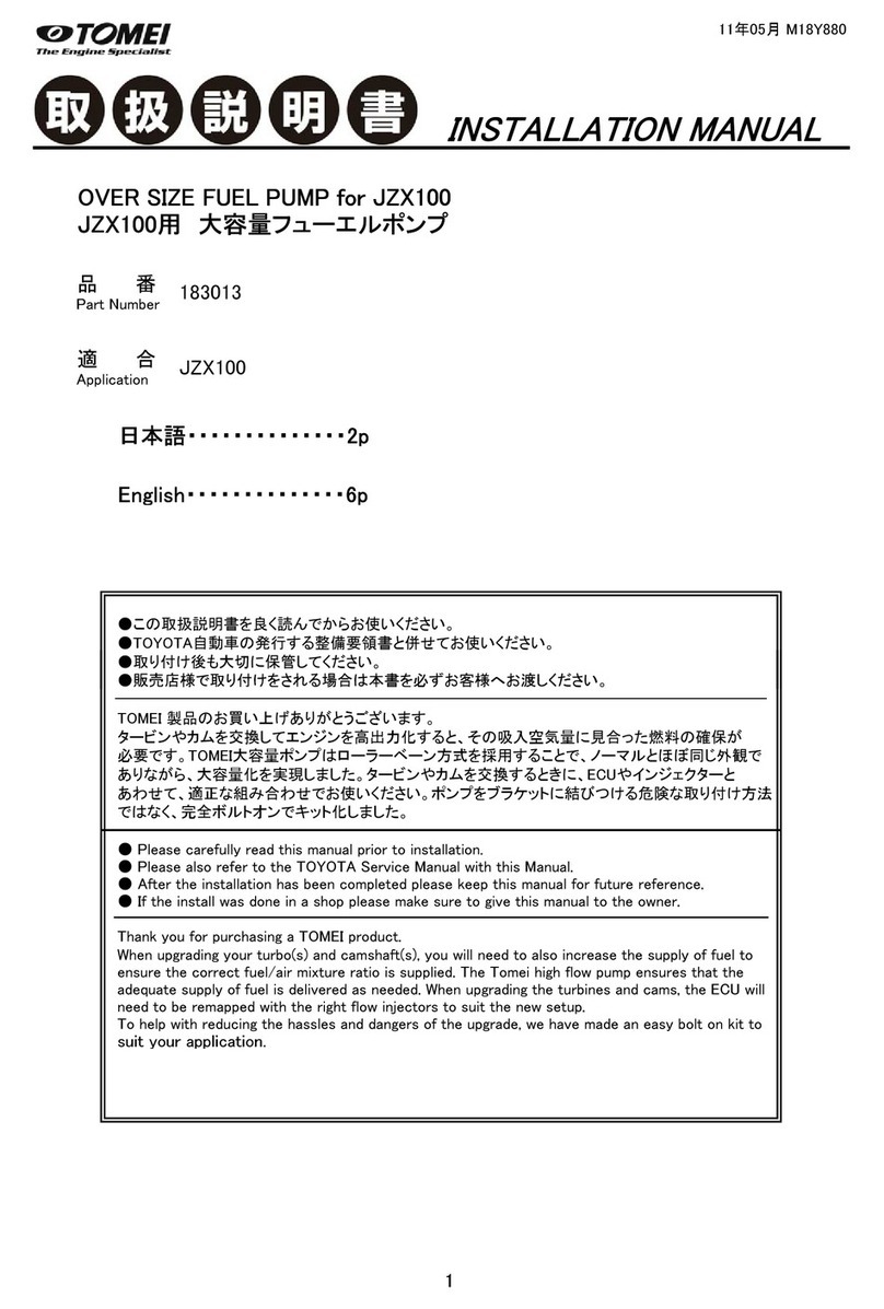 Tomei JZX100 installation manual Tomei JZX100 installation manual