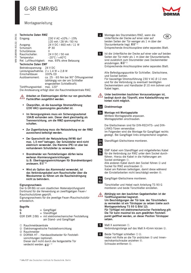 Dorma G-SR EMR Fixing instructions