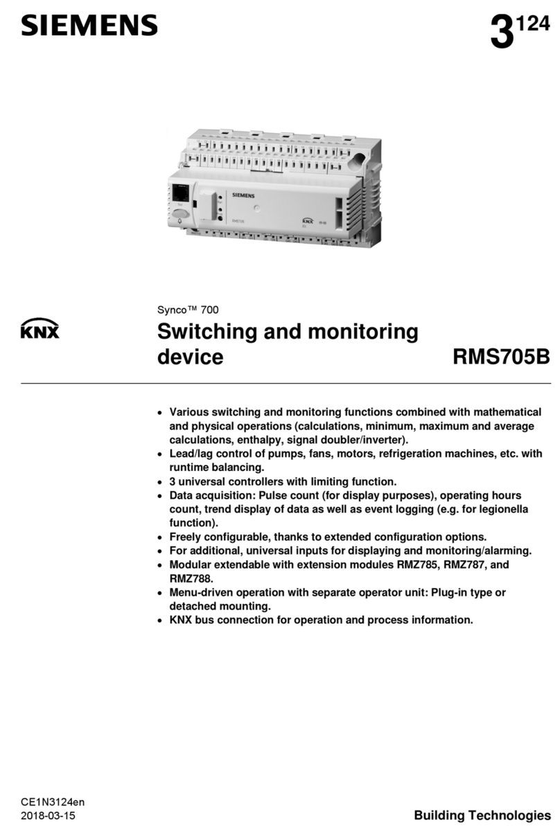 Siemens Synco 700 Series User manual