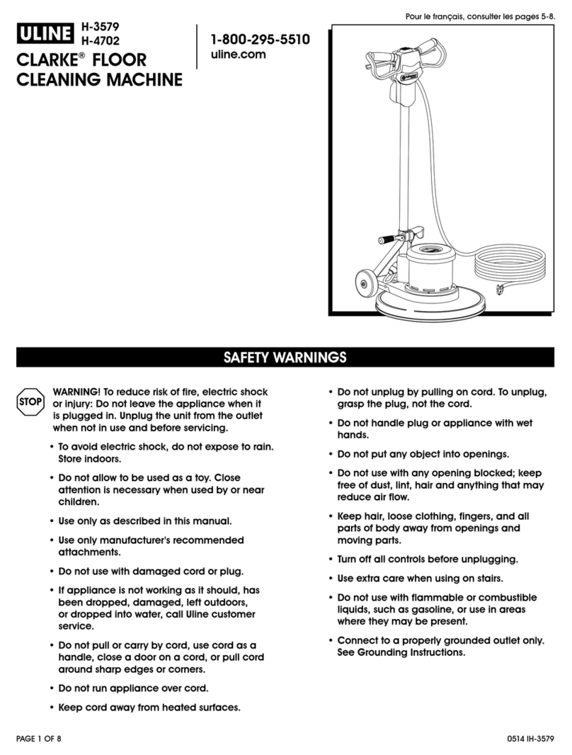 U-Line CLARKE H-3579 operating instructions U-Line CLARKE H-3579 operating instructions