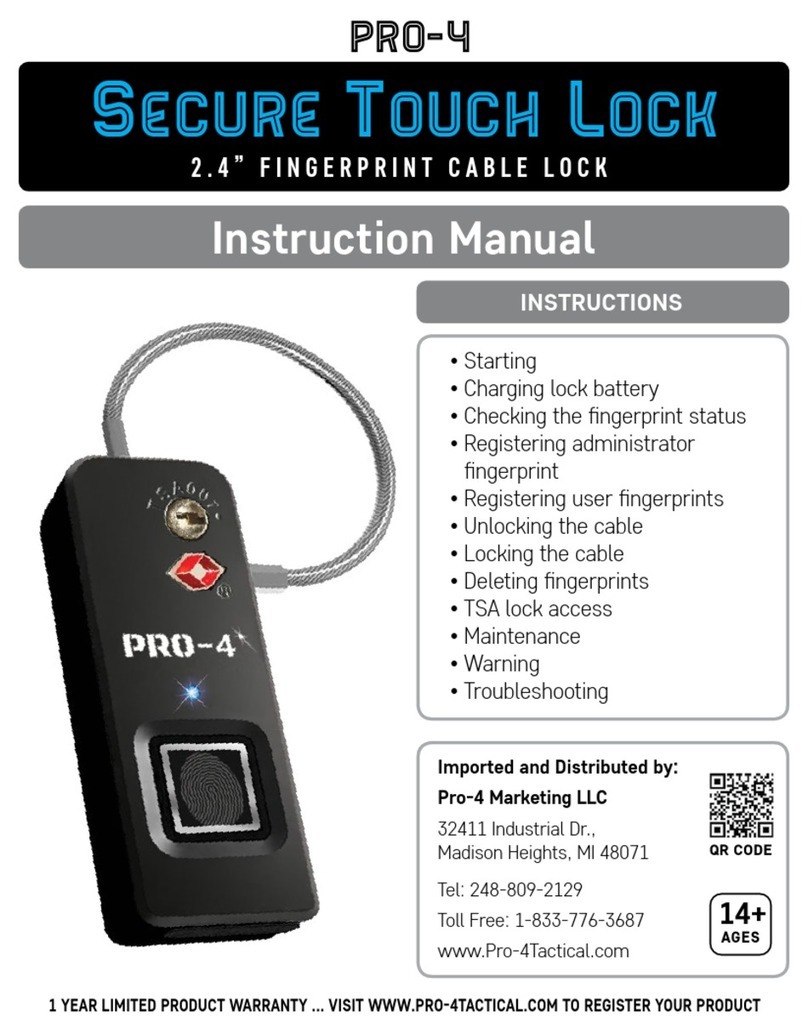 Pro-4 Tactical Secure Touch Lock instruction manual