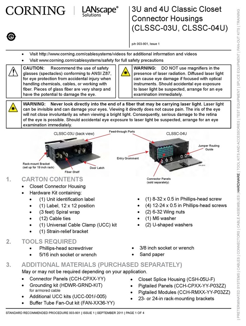 CORNING Lanscape Solutions CLSSC-03U User manual CORNING Lanscape Solutions CLSSC-03U User manual