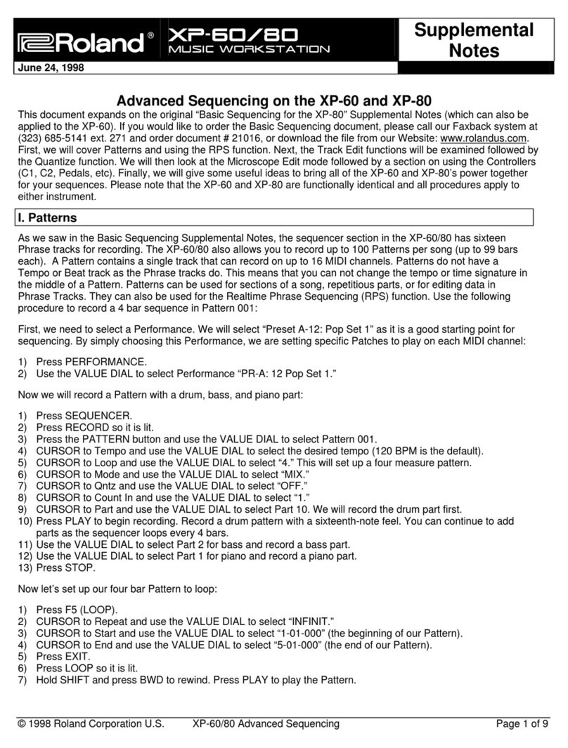 Roland XP-60 Owner's manual