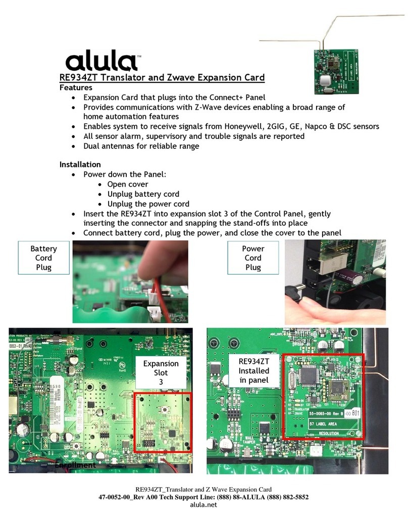 Alula RE934ZT User manual