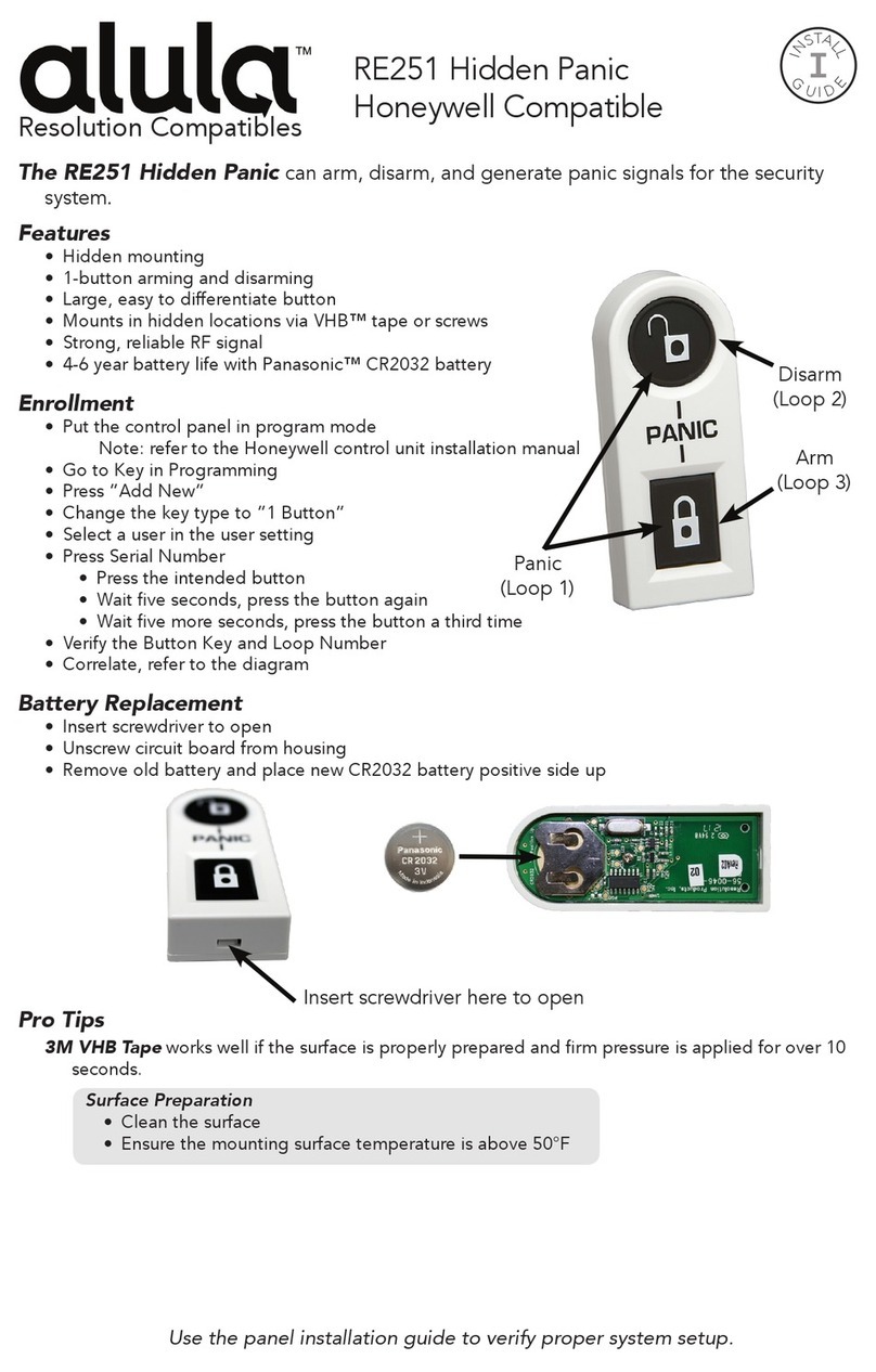 Alula RE251 Hidden Panic install guide