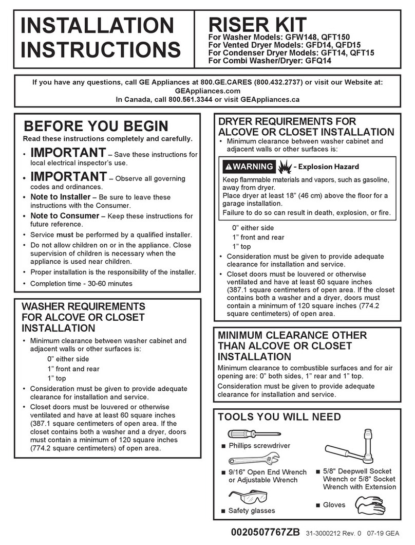 GE RISER KIT User manual
