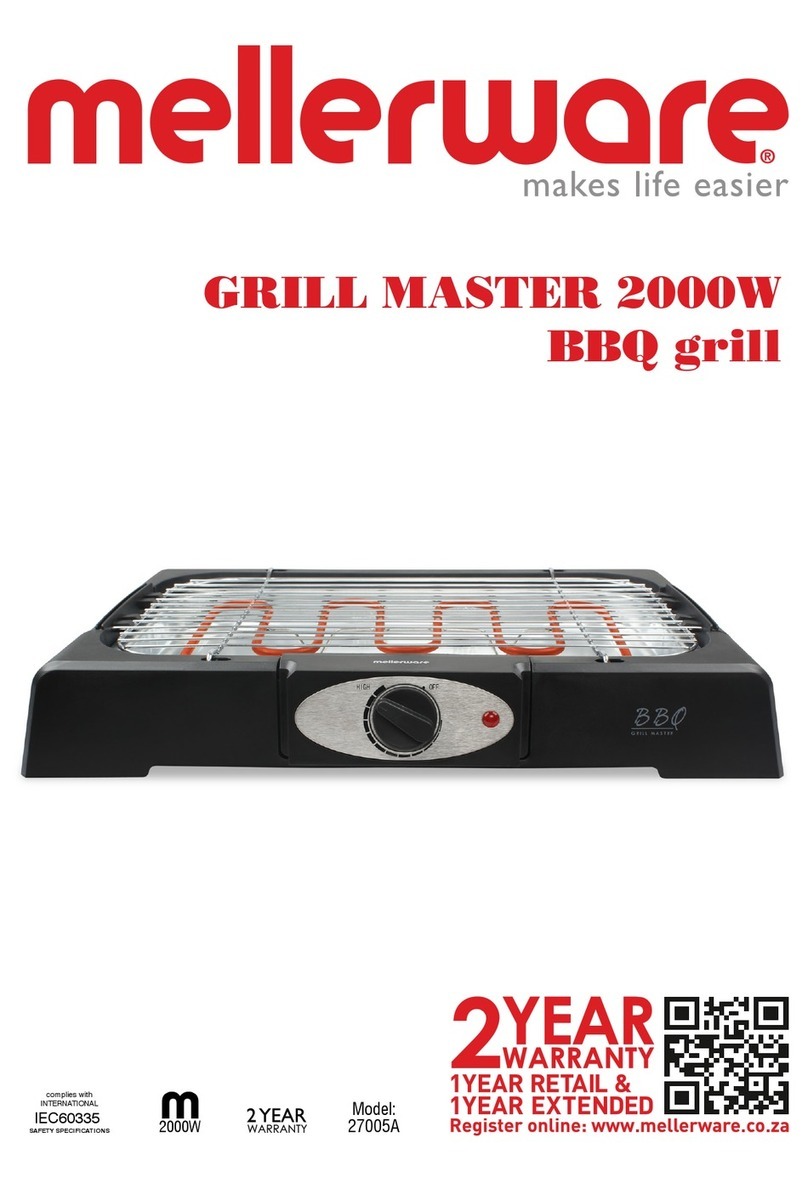 Mellerware GRILL MASTER 2000W instructions
