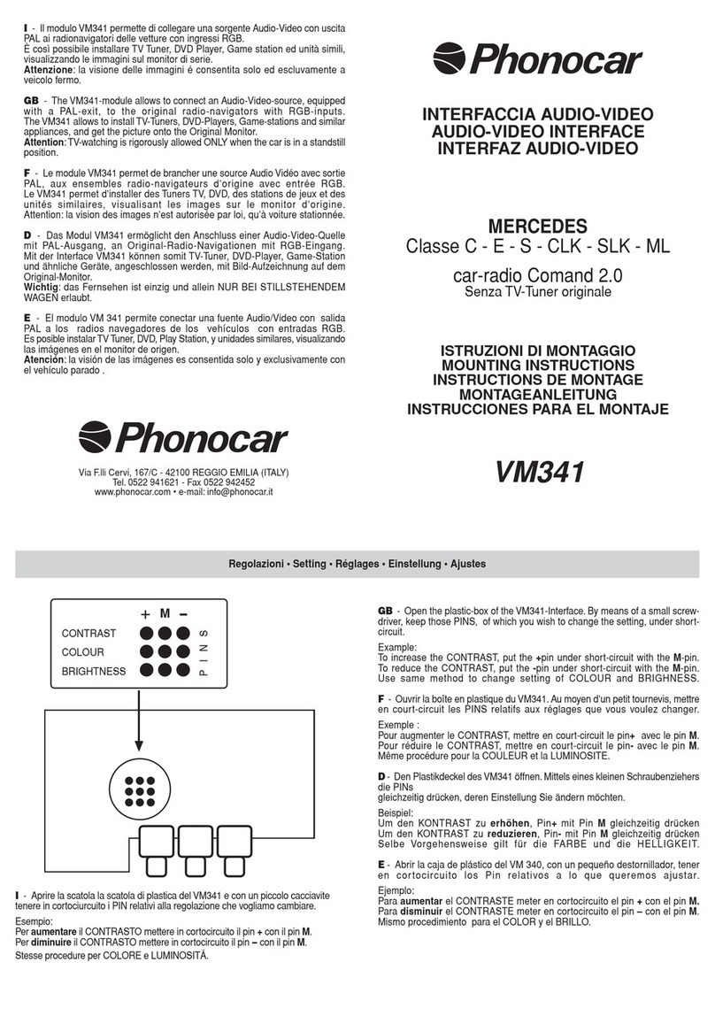 Phonocar VM341 Mounting instructions