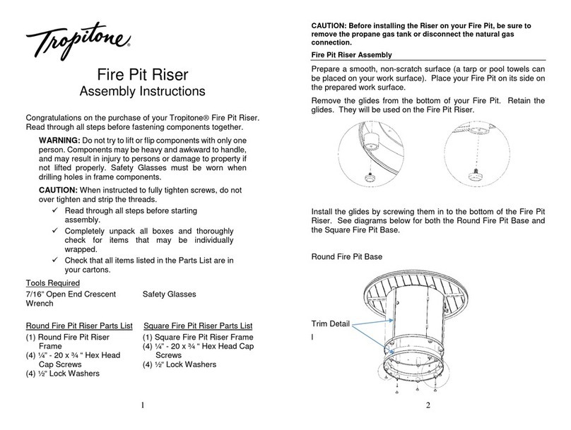 tropitone Fire Pit Riser User manual tropitone Fire Pit Riser User manual