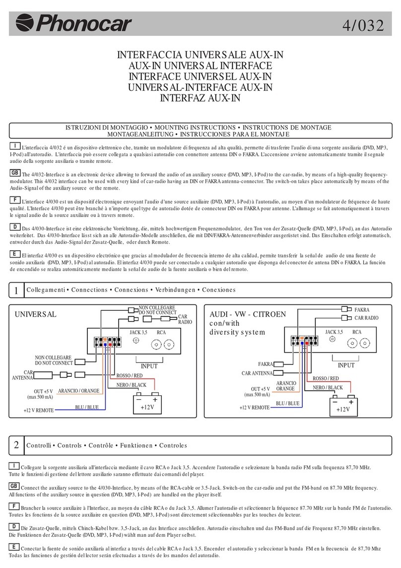 Phonocar 4/032 Mounting instructions